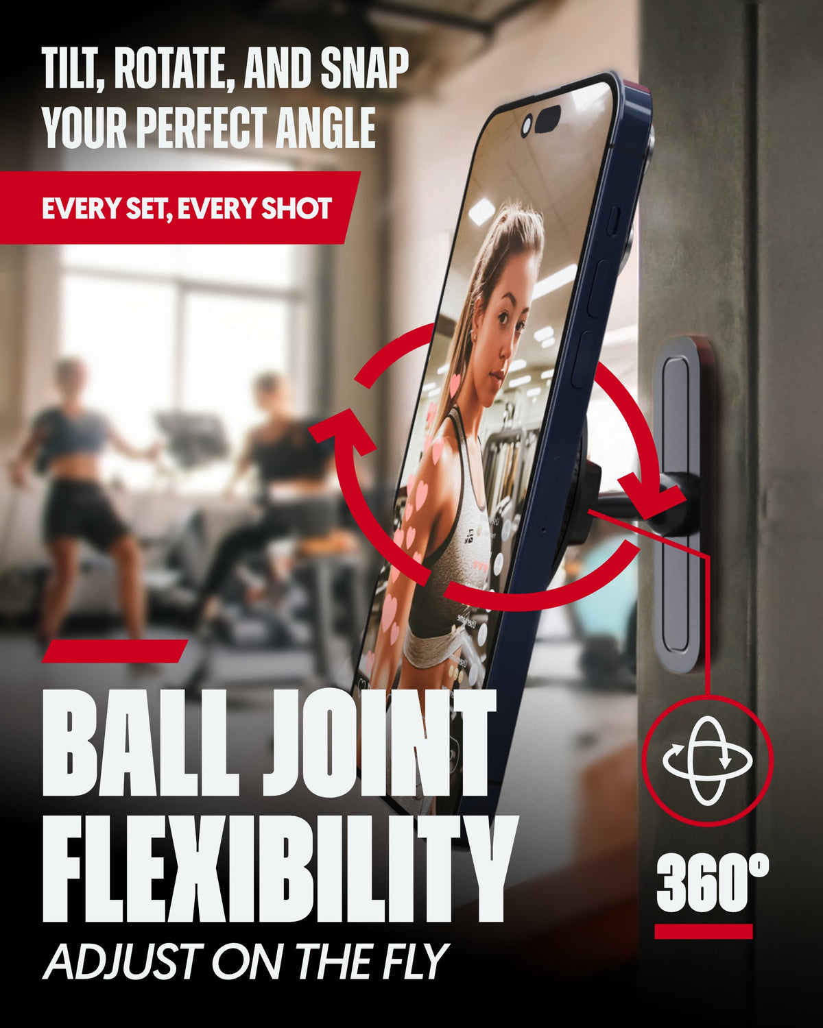 Magnetic Gym Phone Mount for MagSafe and Android